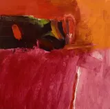 Pink background by Tom Nash, gouache, offered Feb 2024