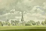 Chichester Cathedral by Peter Iden, 1981, watercolour, offered Feb 2024