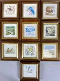 10 miniature limited edition prints - birds by Phillip Snow, pencil, offered Feb 2024