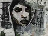 mixed media - Pale Face, 53 x 70cms Provenance: private collection Cardiff by Lucinda Lyons, mixed media, offered Jan 2024