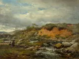 Trout Fishing, Breconshire by John Syer, oil on canvas, sold Jan 2024