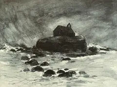 Cwyfan's Church by Kyffin Williams Ra limited edition, lithograph, sold Jan 2024