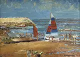 Breakwater and Two by Keith Gardner, oil on board, sold Dec 2023