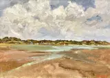 Estuary by Joy Ravenscroft, oil on canvas, offered Dec 2023
