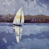 Sailing the Lake by David Wheeler, oil, sold Dec 2023
