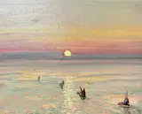 Sunset at Sea by Phillipa Jacobs, oil on canvas, sold Dec 2023
