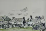 RA (British 1918 - 2006) colour print - titled 'Llanddona', folded card by Kyffin Williams, print, sold Dec 2023
