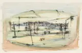 Floods by Robert Hunter, ink and watercolour, sold Dec 2023