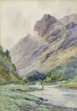 'Grange in Borrowdale Cumberland by Alfred Fontville de Breanski, watercolour, sold Dec 2023