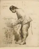 Chinese collector etching by Mortimer Luddington Menpes, etching, sold Jul 2024