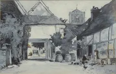 The Old Inn, Dorchester by George Charles Haité, gouache, sold Jul 2024