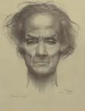 Study for Allegory' pencil portrait by Zsuzsi Roboz, pencil, sold Jul 2024