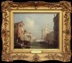 Scuola di San Rocco from the canal by Edward Pritchett, oil on canvas, offered Jun 2024