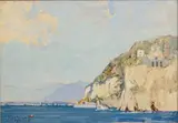 Vico Equense of the Bay of Naples by Edward Holroyd Pearce, oil on board, sold Jun 2024