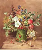 Autumnal still life oil on board by Anne Cotterill, oil on board, sold Jun 2024