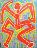 Red Man by Edward Dutkiewicz, acrylic on canvas, sold May 2024