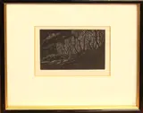 Tempest Trees' wood engraving by Valerie Bond, engraving, sold May 2024