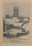 Chipping Campden in the snow by F. L. Griggs, etching, sold Apr 2024