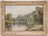 Warkworth Castle, Northumberland by Harold Sutton Palmer, watercolour, sold Apr 2024