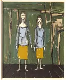 Diana & Barbara by Brian Seaton, 1959, oil on board, sold Mar 2024