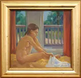 Bedroom Study by Peter Philips, oil on board, sold Mar 2024