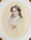 Portrait of a young lady by Thomas John Hughes, watercolour, offered Mar 2024