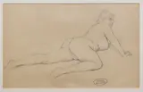 Study of a recumbent female nude by Édouard François Zier, pencil, offered Mar 2024