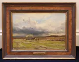 The hay harvest by Alfred Walter Williams, 1898, oil on canvas, sold Feb 2024