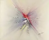 Abstract Explosion by Roy Pierot, oil on canvas, sold Feb 2024