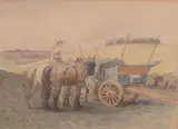 Cotswold Hay Makers by Inglis Sheldon-Williams, watercolor, sold Feb 2024