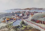 Barmouth Estuary by Donald Greig, watercolour, sold Feb 2024