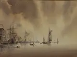 Seascape in by George Allen, watercolour, sold Jan 2024