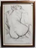 Untitled by David T Waller, Charcoal on artist's card, sold Dec 2023