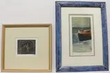 Pergola and statue etching by Rachel Mooney, etching, sold Nov 2023