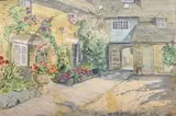 Beau Court, Burford by Evelyn Etam, watercolour, sold Nov 2023