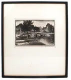 Bourton-on-the-Water by Charles Edwin Flower, engraving, sold Nov 2023