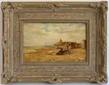 A Day at the Beach by Heinrich Rasch, Oil on panel, offered Oct 2023