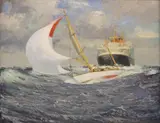 Cruising by Frederick Bertrand Harnack, Oil on canvas, sold Oct 2023
