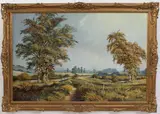A path through an extensive landscape in summer by Don Vaughan, Oil on canvas, sold Oct 2023