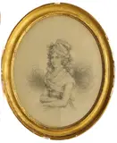 Portrait of The Hon by John Downman, 1793, Watercolour with lightening on paper, oval, offered Oct 2023