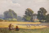 The Harvesters by Joseph Kirkpatrick, 1901, Watercolour, sold Oct 2023