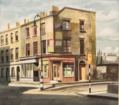 A zebra-crossing at the street corner by Michael Stringer, Watercolour, sold Oct 2023