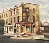 A zebra-crossing at the street corner by Michael Stringer, Watercolour, sold Oct 2023