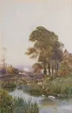 View at Newchurch by Stuart Lloyd, Watercolour, sold Oct 2023