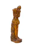 Mephistopheles carved wooden sculpture with staining and partial by Roland Paris, sculpture, offered Oct 2023
