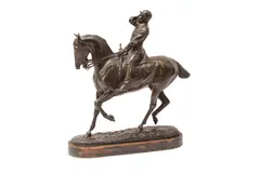 A patinated bronze equestrian figure of a huntsman by John Willis Good, bronze, sold Oct 2023