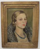 Joan by Hal Woolf, oil, sold Aug 2023