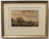 Spring at Dodley Hill Farm, Buckinghamshire by Edward Stamp, 1982, watercolour, sold Aug 2023