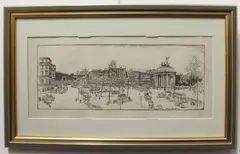 Wellington Arch facing Constitution Hill by Henry Rushbury, etching, offered Aug 2023