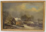 Henwood Mill, near Solihull, Winter Time by William Stone, 1887, oil on canvas, sold Jul 2023